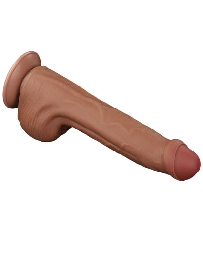 Lovetoy - Dildo -Sliding Skin Dildo - Lengte 29 cm - Bruin