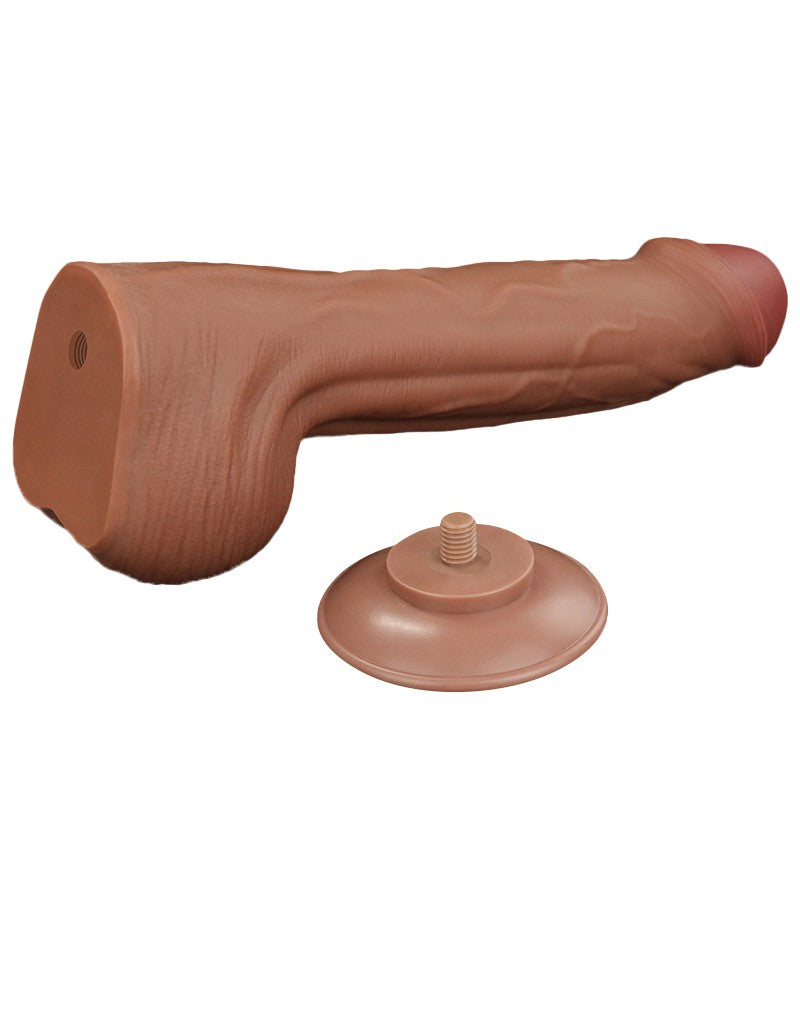 Lovetoy - Dildo -Sliding Skin Dildo - Lengte 29 cm - Bruin