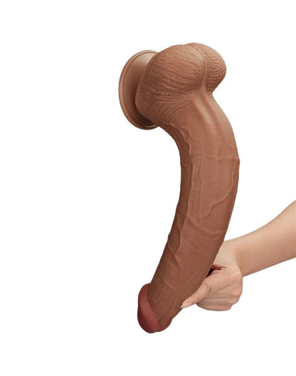 Lovetoy - Dildo - Gode à peau coulissante - Longueur 34 cm - Marron