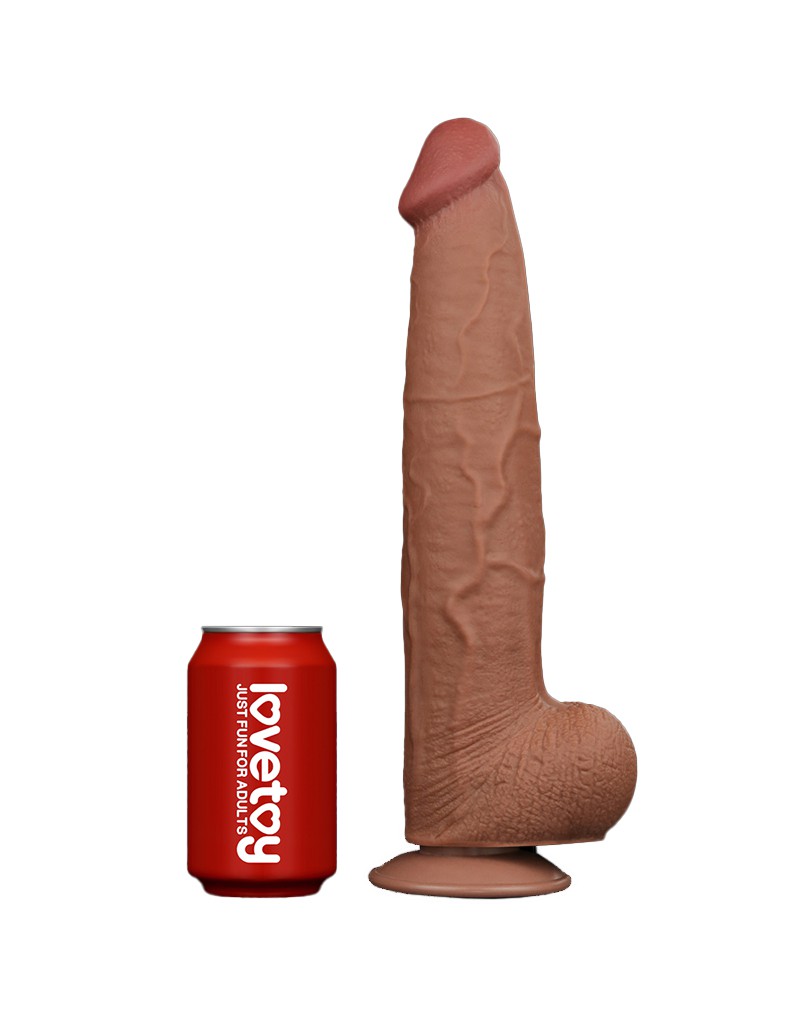 Lovetoy - Dildo - Gode à peau coulissante - Longueur 34 cm - Marron