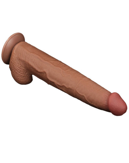 Lovetoy - Dildo - Gode à peau coulissante - Longueur 34 cm - Marron