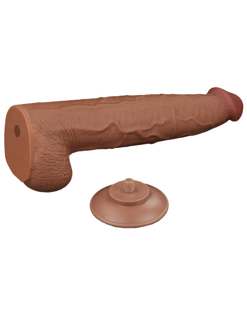 Lovetoy - Dildo - Gode à peau coulissante - Longueur 34 cm - Marron