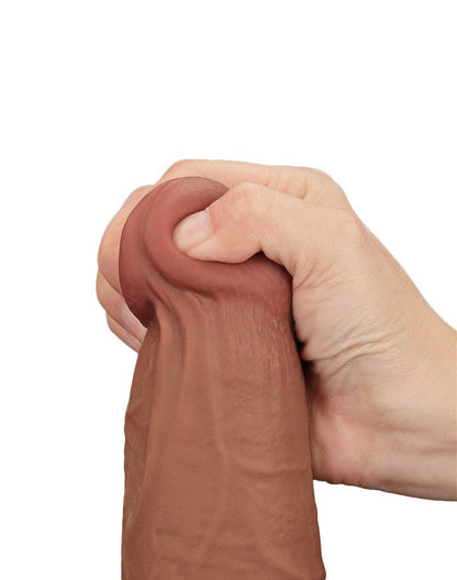 Lovetoy - Dildo - Gode à peau coulissante - Longueur 34 cm - Marron