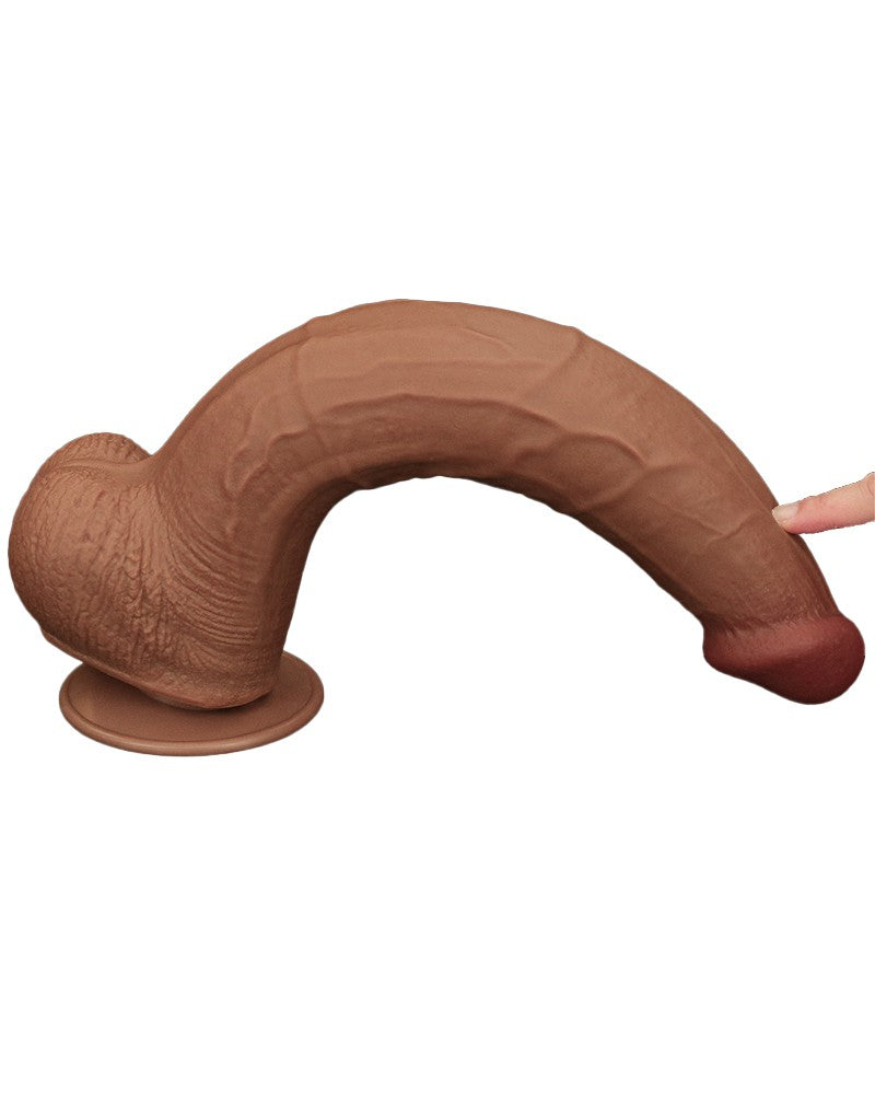 Lovetoy - Dildo - Gode à peau coulissante - Longueur 34 cm - Marron