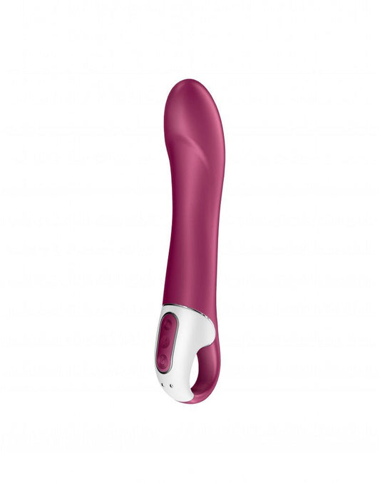 Satisfyer Big Heat Vibrador de punto G calentado con control APP - rojo baya