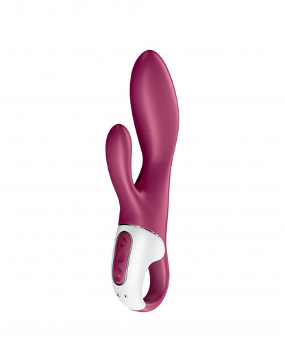 Satisfyer Heated Affair Vibrador punto G calentado y vibrador conejo con control APP - rojo baya