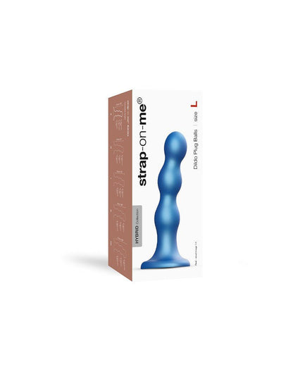 Strap-On-Me Dildo Plug Balls - metallic blauw