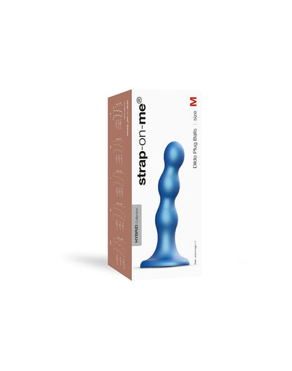 Strap-On-Me Dildo Plug Balls - metallic blauw