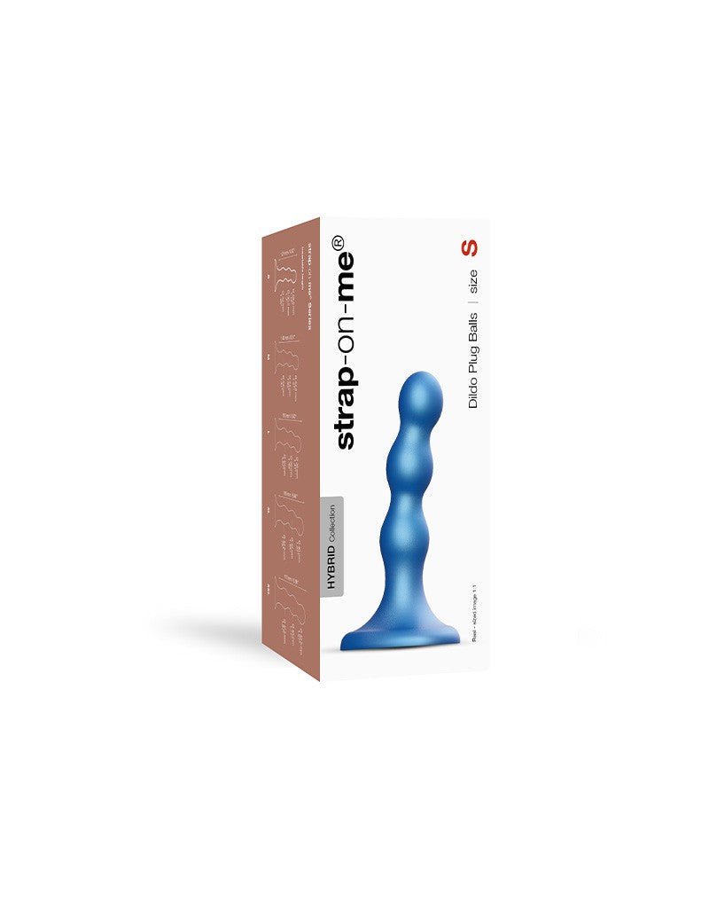 Strap-On-Me Dildo Plug Balls - metallic blauw