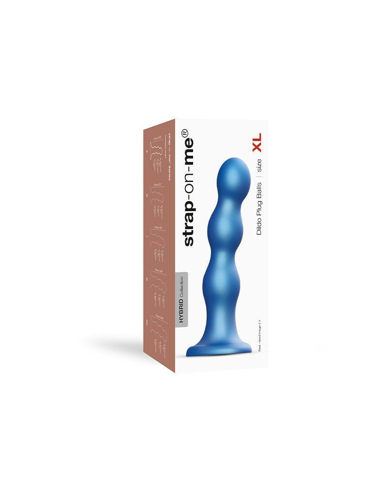 Strap-On-Me Dildo Plug Balls - metallic blauw